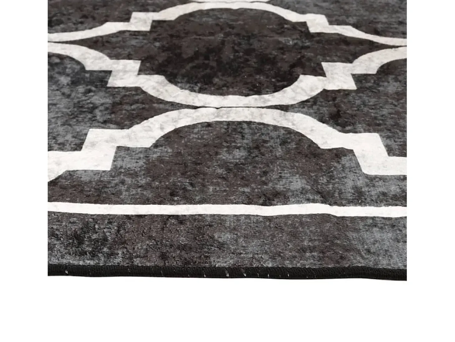 Elsje Alfombra lavable antideslizante negro y blanco 120x180 cm