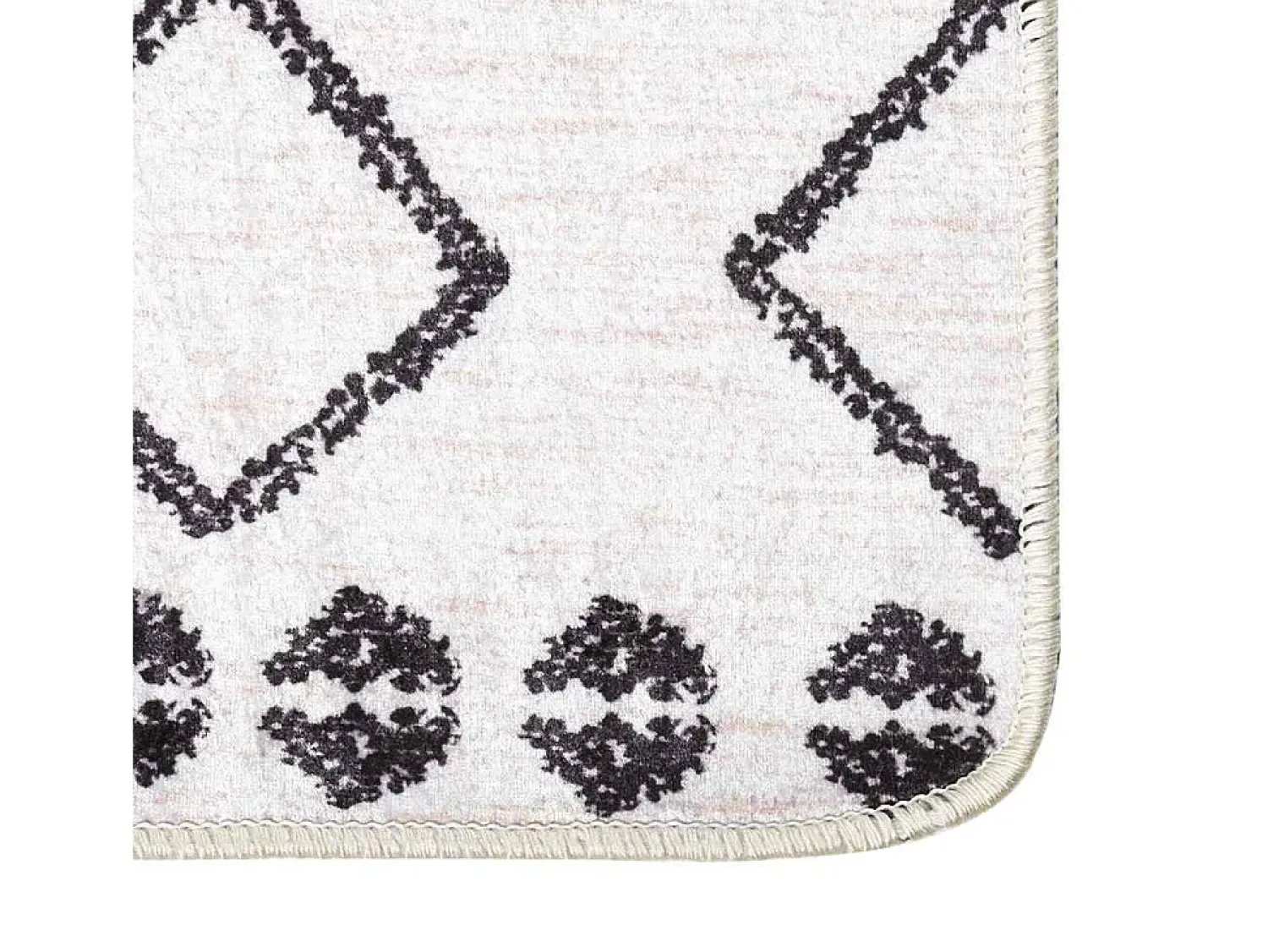Garden Furniture Alfombra De Salón^Elsje Alfombra lavable antideslizante negro y 80x150 cm Blanco