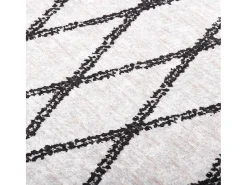 Garden Furniture Alfombra De Salón^Elsje Alfombra lavable antideslizante negro y 80x150 cm Blanco