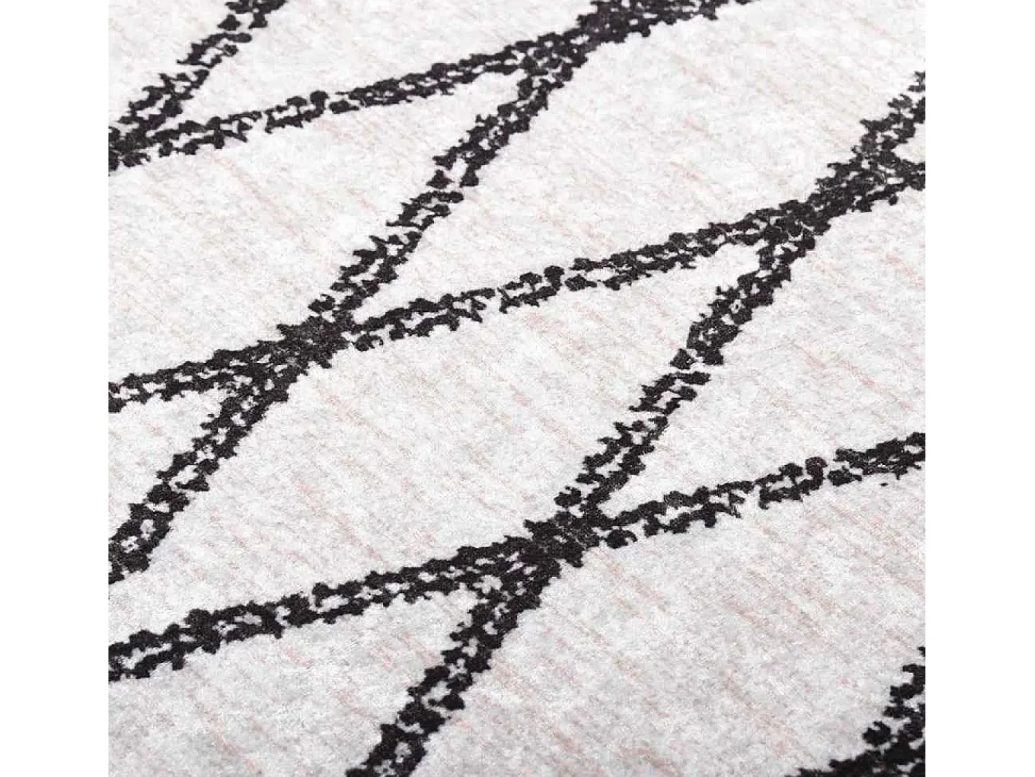 Garden Furniture Alfombra De Salón^Elsje Alfombra lavable antideslizante negro y 80x150 cm Blanco