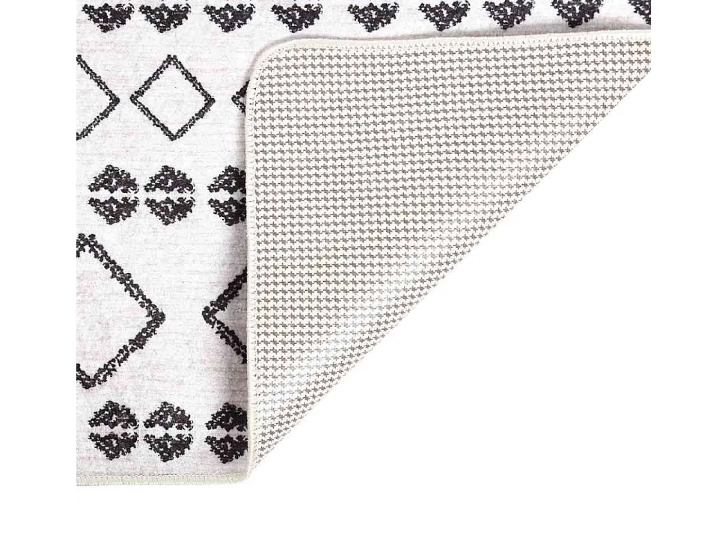 Garden Furniture Alfombra De Salón^Elsje Alfombra lavable antideslizante negro y 80x150 cm Blanco