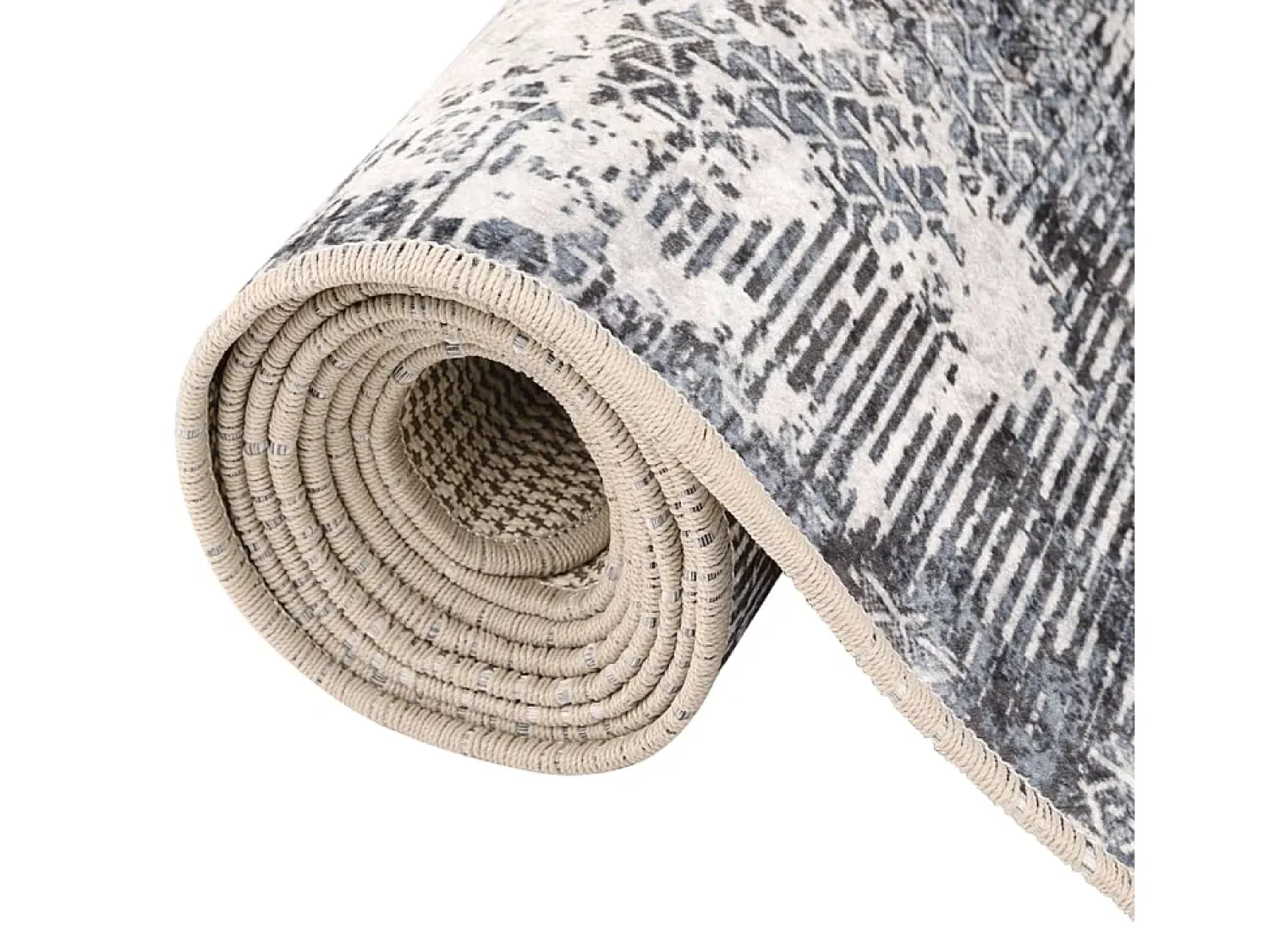 Garden Furniture Alfombra De Salón^Elsje Alfombra lavable antideslizante multicolor 80x150 cm Gris