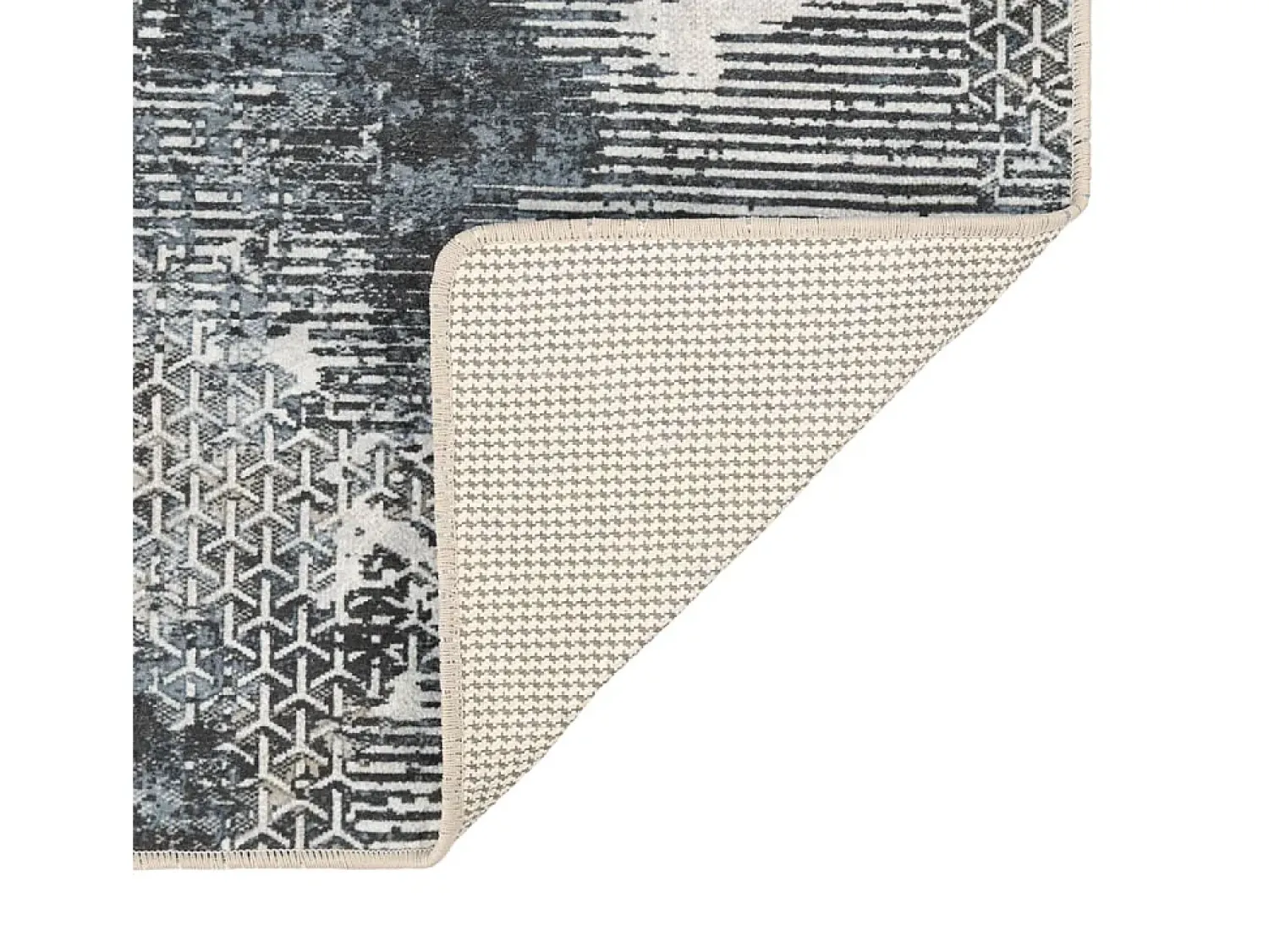 Garden Furniture Alfombra De Salón^Elsje Alfombra lavable antideslizante multicolor 80x150 cm Gris