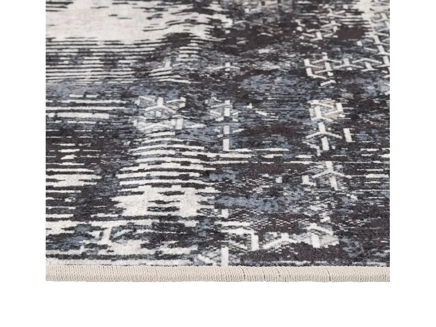 Garden Furniture Alfombra De Salón^Elsje Alfombra lavable antideslizante multicolor 80x150 cm Gris