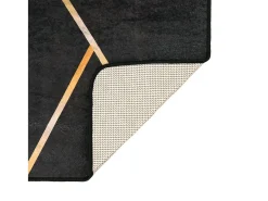 Elsje Alfombra lavable antideslizante negro y dorado 120x180 cm