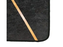 Elsje Alfombra lavable antideslizante negro y dorado 120x180 cm