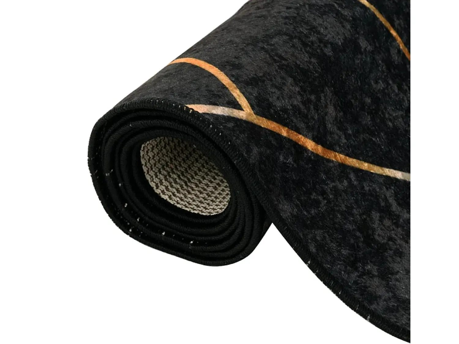 Garden Furniture Alfombra De Salón^Elsje Alfombra lavable antideslizante y dorado 160x230 cm Negro