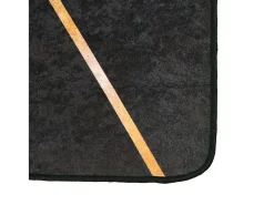 Garden Furniture Alfombra De Salón^Elsje Alfombra lavable antideslizante y dorado 160x230 cm Negro