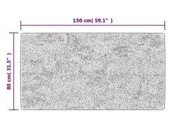 Elsje Alfombra lavable antideslizante negro y blanco 80x150 cm