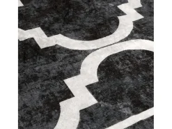 Elsje Alfombra lavable antideslizante negro y blanco 80x150 cm