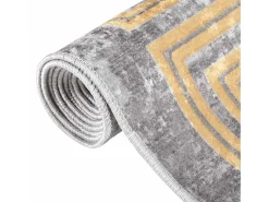Garden Furniture Alfombra De Salón^Elsje Alfombra lavable antideslizante 120x180 cm Gris