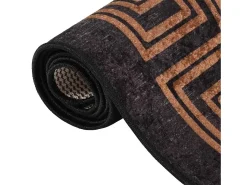 Best Garden Furniture Elsje Alfombra lavable antideslizante y dorado 80x300 cm Negro