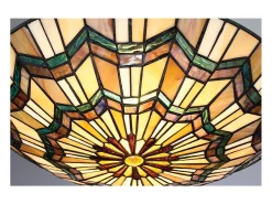 Plafón^Elstead Alcott 2 Light Tiffany Flush Mount - Bronsfinish, E27 Bronce