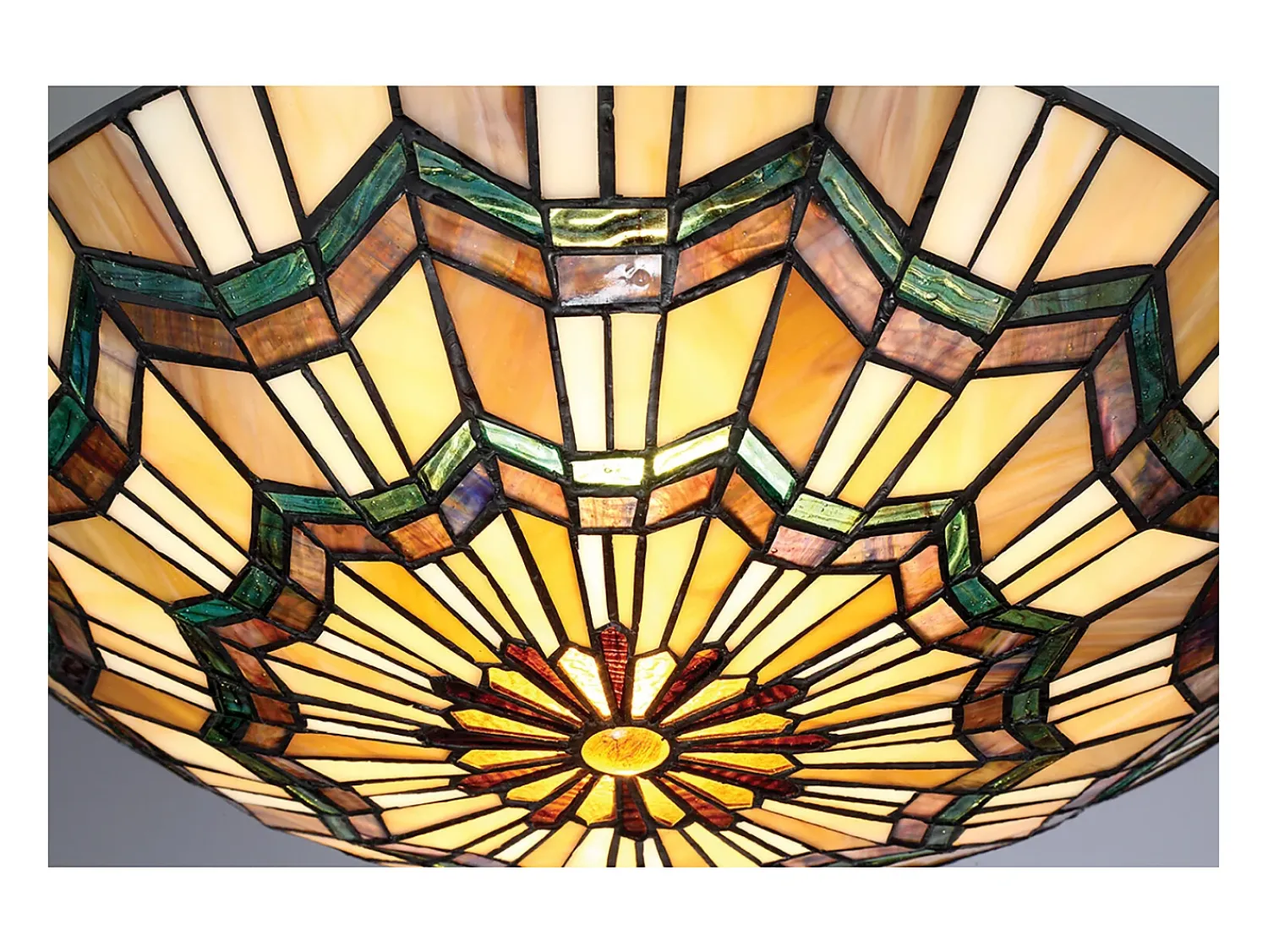 Plafón^Elstead Alcott 2 Light Tiffany Flush Mount - Bronsfinish, E27 Bronce