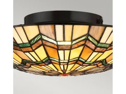 Plafón^Elstead Alcott 2 Light Tiffany Flush Mount - Bronsfinish, E27 Bronce