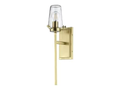 Aplique Para Pared^Elstead Alton 1 ljus vägglampa, borstad mässing, IP44, E27 Camel
