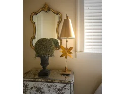 Elstead Azalea 1 Ljus Bordslampa Guld Blommig Löv Design, E27