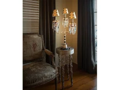 Elstead Birdland 1 ljus bordslampa svart, guld, kristall, E27