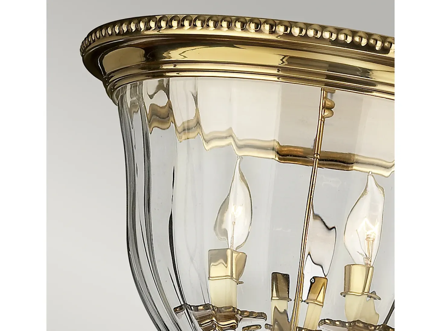 Elstead Cambridge 3 ljus infälld taklampa polerad mässing, E14