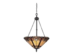 Clearance Elstead Cambridge 3 ljus Tiffany takhängande bronsfinish, E27 Bronce