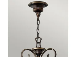 Outlet Elstead Cello 15 ljus ljuskrona antik brons, med glasskärmar Bronce