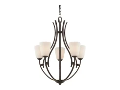 Elstead Chantilly 5 ljus multiarm ljuskrona palladisk bronsfinish, E27