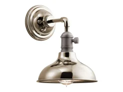 Elstead Cobson 1 ljus inomhus kupol vägglampa polerad nickel, E27