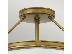 Online Elstead Collier 3 Ljus Small Semi Flush Ceiling Light Mässing, E14 Camel
