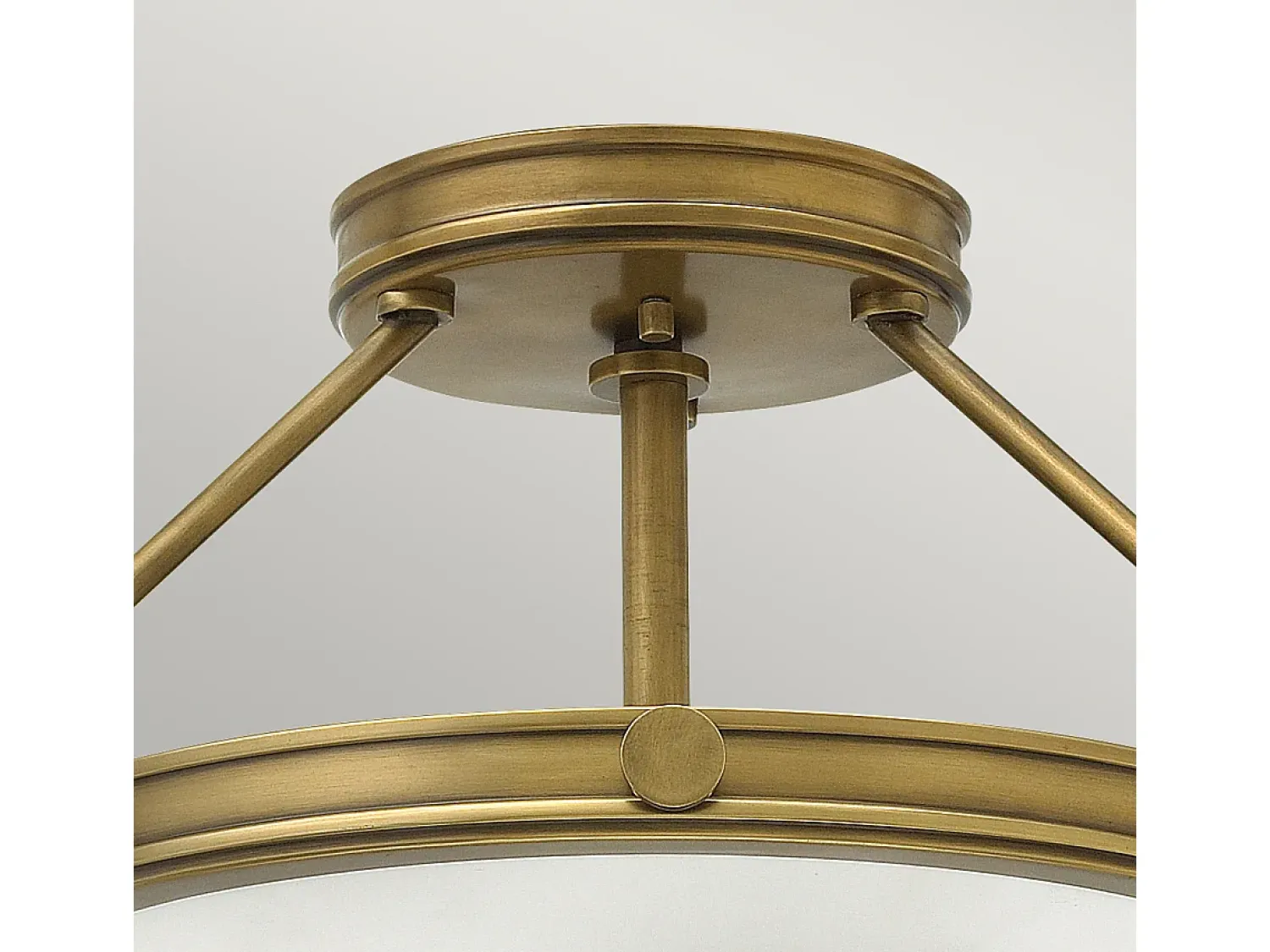 Online Elstead Collier 3 Ljus Small Semi Flush Ceiling Light Mässing, E14 Camel