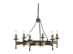 Best Elstead Cromwell 6 ljus ljuskrona gammal bronsfinish, E14 Bronce