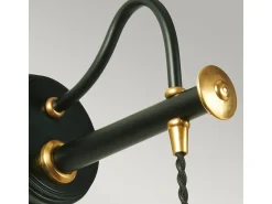Aplique Para Pared^Elstead Douille 1 ljus inomhusvägglampa svart, polerad mässing, E27 Camel
