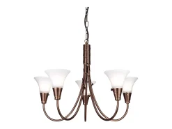 Elstead Emily 5 ljus flerarmad ljuskrona kopparfinish, E14