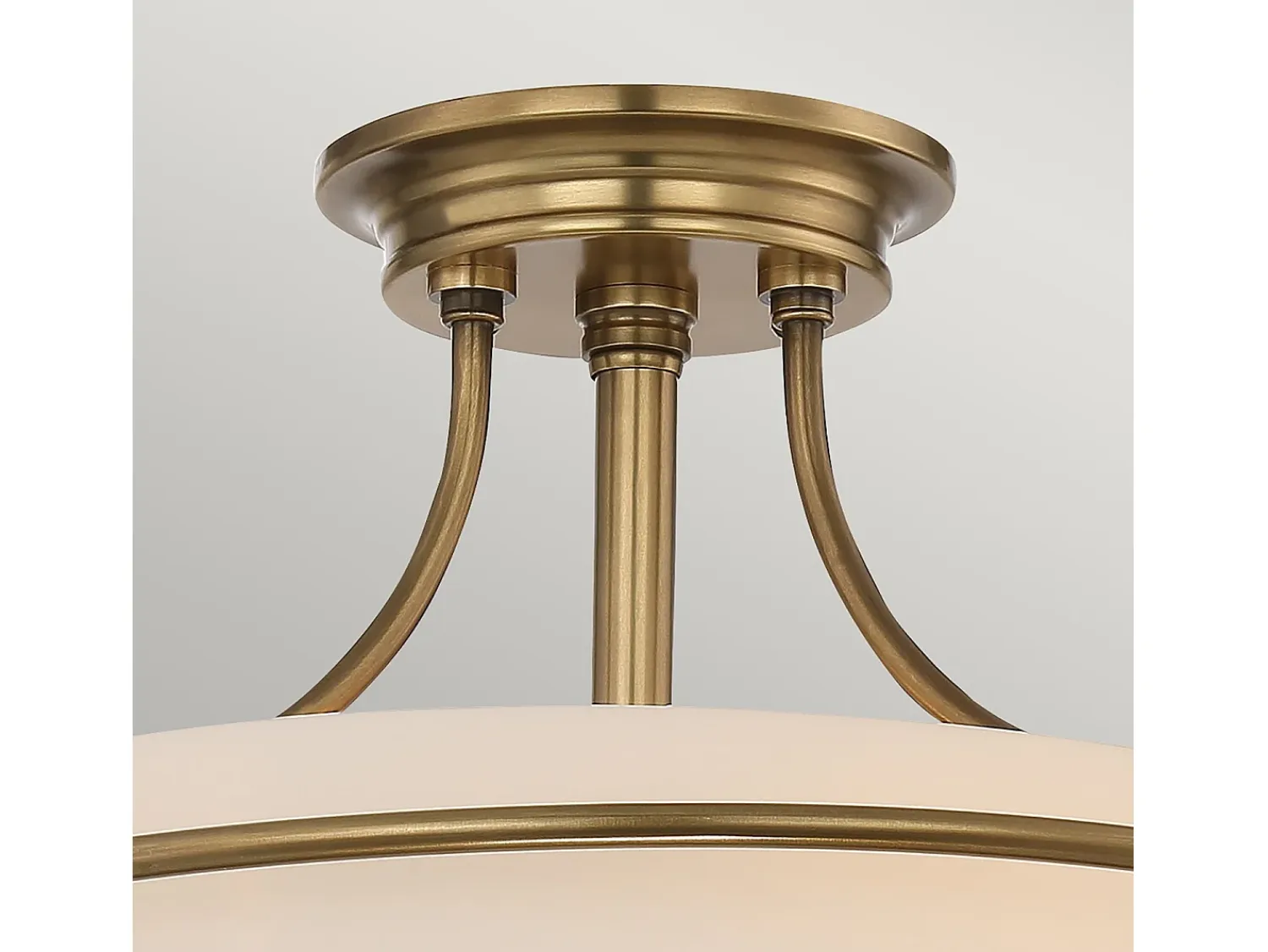 Plafón^Elstead Griffin 3 Light Semi-Flush Light - Weathered Brass, E27 Camel