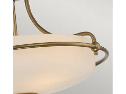 Plafón^Elstead Griffin 3 Light Semi-Flush Light - Weathered Brass, E27 Camel