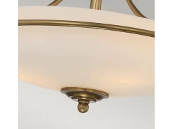 Plafón^Elstead Griffin 3 Light Semi-Flush Light - Weathered Brass, E27 Camel