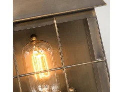 Iluminación Exterior^Elstead Hyde Park 1 Ljus Utomhus Vägglykta Lätt Massiv Mässing IP44, E27 Camel