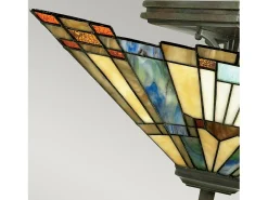 Plafón^Elstead Inglenook 2 ljus Tiffany Semi Flush Ceiling Light Bronze, E27 Bronce