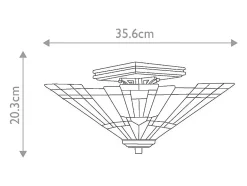 Plafón^Elstead Inglenook 2 ljus Tiffany Semi Flush Ceiling Light Bronze, E27 Bronce