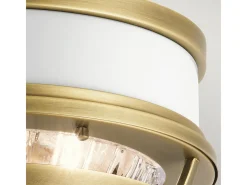 Elstead Kichler Tollis Skål Semi Flush Taklampa Natur Mässing & Vit