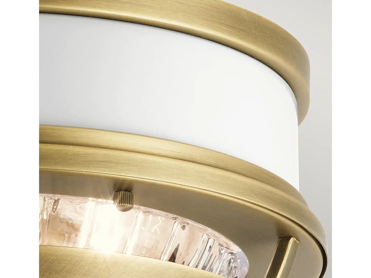 Elstead Kichler Tollis Skål Semi Flush Taklampa Natur Mässing & Vit