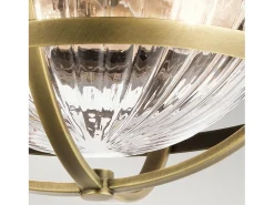 Elstead Kichler Tollis Skål Semi Flush Taklampa Natur Mässing & Vit