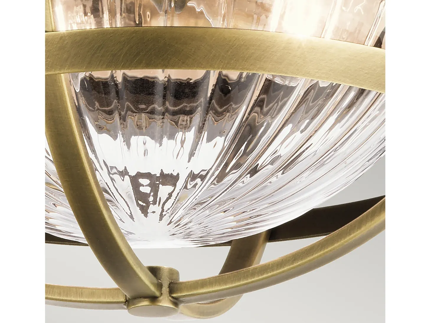 Elstead Kichler Tollis Skål Semi Flush Taklampa Natur Mässing & Vit