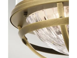 Elstead Kichler Tollis Skål Semi Flush Taklampa Natur Mässing & Vit