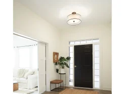 Plafón^Elstead Lacey 4 Lätt semi-flush montering, Mission Bronze, E27 Bronce