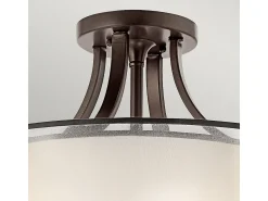 Plafón^Elstead Lacey 4 Lätt semi-flush montering, Mission Bronze, E27 Bronce