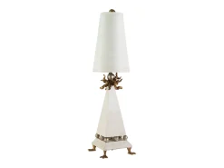 Hot Elstead Leda 1 ljus Bordslampa Cream, E27 Beige