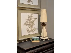 Hot Elstead Leda 1 ljus Bordslampa Cream, E27 Beige