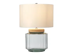 Elstead Luga Bordslampa - Naturligt, polerat nickel, glas Marru00f3n