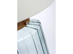 Elstead Luga Bordslampa - Naturligt, polerat nickel, glas Marru00f3n