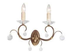 Aplique Para Pared^Elstead Lunetta 2 ljus inomhusljus väggljus brons patina, E14 Bronce